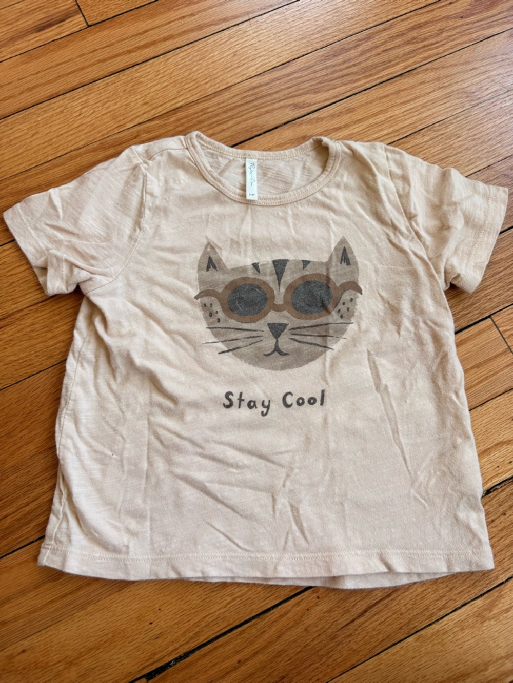 Rylee + Cru Kids Cream 'Stay Cool' Cat Graphic Tee Size 2T - 3T